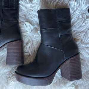 Lucky Brand Black Heeled Boots